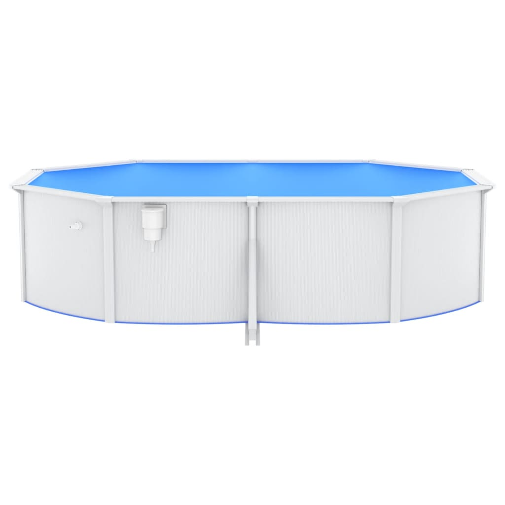 vidaXL Swimming Pool with Steel Wall Oval 490x360x120 cm White