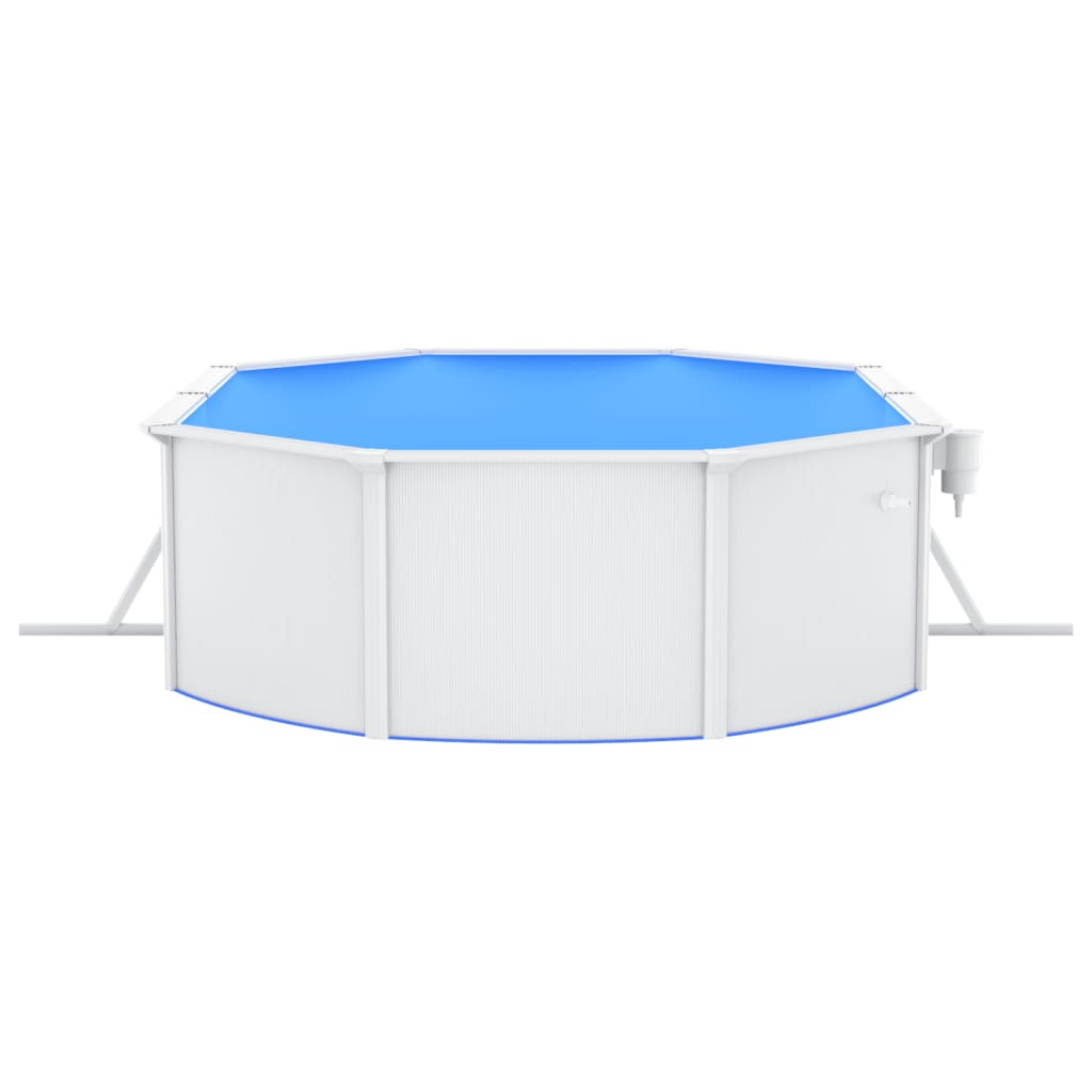 vidaXL Swimming Pool with Steel Wall Oval 490x360x120 cm White