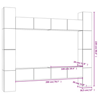 vidaXL 8 Piece TV Cabinet Set - Stylish and Practical Design