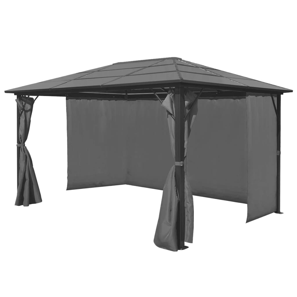 vidaXL Gazebo with Curtain Anthracite Aluminium 400x300 cm