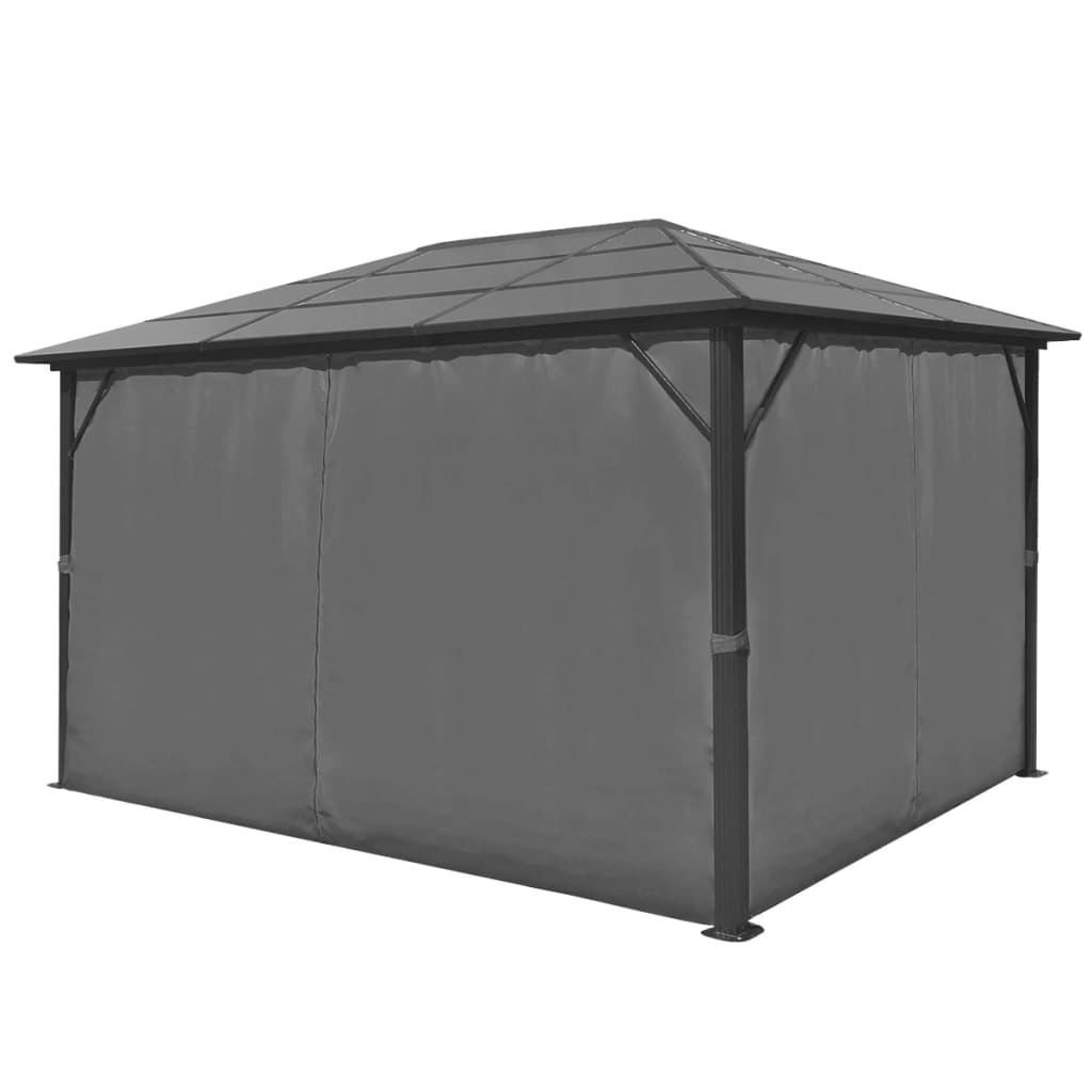 vidaXL Gazebo with Curtain Anthracite Aluminium 400x300 cm