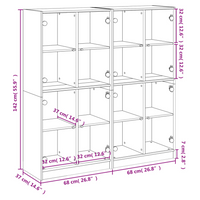 vidaXL Bookcase with Doors Smoked Oak 136x37x142 cm Engineered Wood