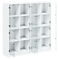 vidaXL Bookcase with Doors White 136x37x142 cm Engineered Wood - Organize and Beautify Your Interior