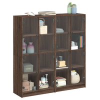 vidaXL Bookcase with Doors Brown Oak - Organize and Enhance Your Interior