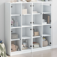 vidaXL Bookcase with Doors White 136x37x142 cm Engineered Wood - Organize and Beautify Your Interior