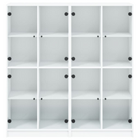 vidaXL Bookcase with Doors White 136x37x142 cm Engineered Wood - Organize and Beautify Your Interior