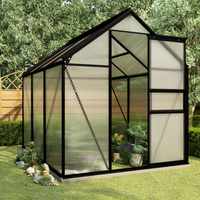 vidaXL Greenhouse with Base Frame Anthracite Aluminium 3.61 m²