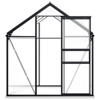 vidaXL Greenhouse with Base Frame Anthracite Aluminium 3.61 m²