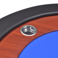 vidaXL 10-Player Poker Table with Dealer Area and Chip Tray Blue - Casino Experience at Home