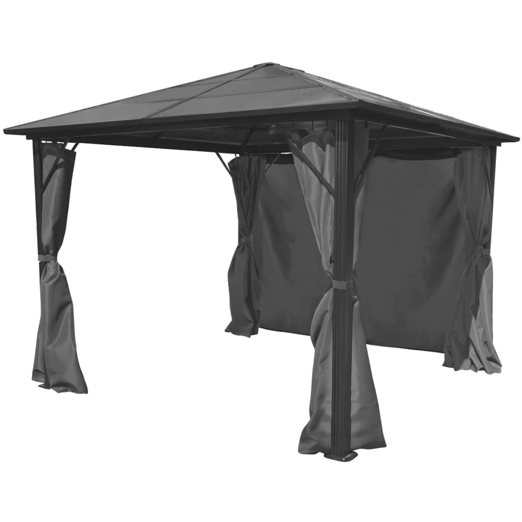 vidaXL Gazebo with Curtain Anthracite Aluminium 300x300 cm