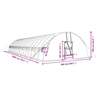 vidaXL Greenhouse with Steel Frame White 108 m² 18x6x2.85 m - Protect Your Plants in Style