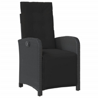 vidaXL 9 Piece Garden Dining Set with Cushions - Black Poly Rattan - Outdoor Patio Furniture