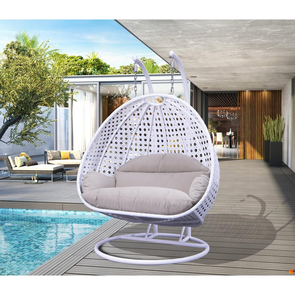 Wicker Hanging 2 person Egg Swing Chair With Outdoor Cover