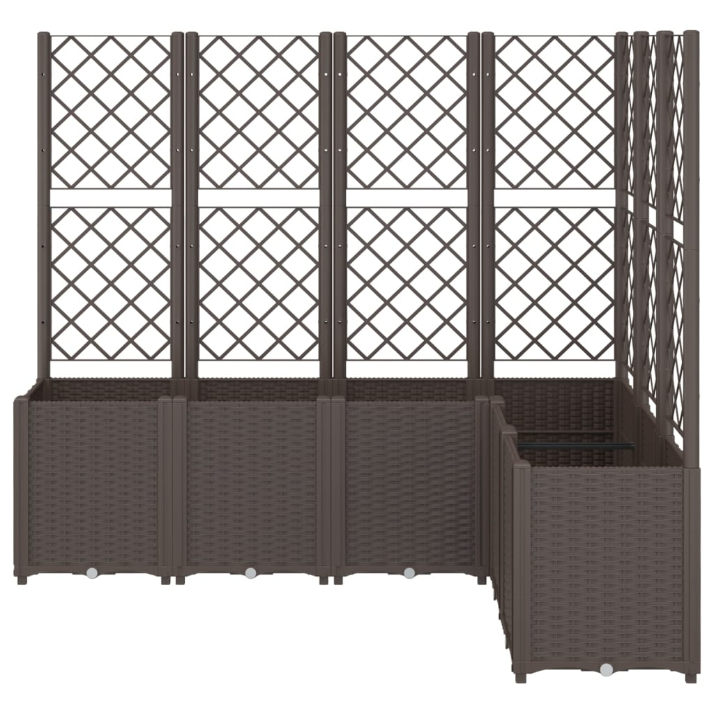 vidaXL Garden Planter with Trellis Brown 160x120x140 cm PP