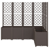 vidaXL Garden Planter with Trellis Brown 160x120x140 cm PP