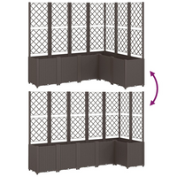 vidaXL Garden Planter with Trellis Brown 160x120x140 cm PP