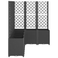 vidaXL Garden Planter with Trellis Black 160x120x140 cm PP