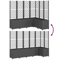 vidaXL Garden Planter with Trellis Black 160x120x140 cm PP