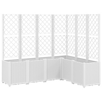 vidaXL Garden Planter with Trellis White 160x120x140 cm PP