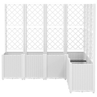 vidaXL Garden Planter with Trellis White 160x120x140 cm PP