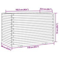 vidaXL Garden Planter 110x60x72 cm Impregnated Wood Pine