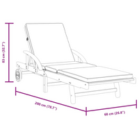 vidaXL Sun Loungers 2 pcs with Cushions 200x68x83 cm Solid Wood Acacia