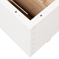 vidaXL Garden Planter White 110x110x49.5 cm Solid Wood Pine