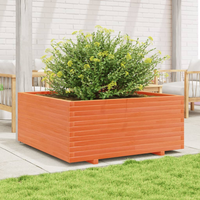 vidaXL Garden Planter Wax Brown 110x110x49.5 cm Solid Wood Pine