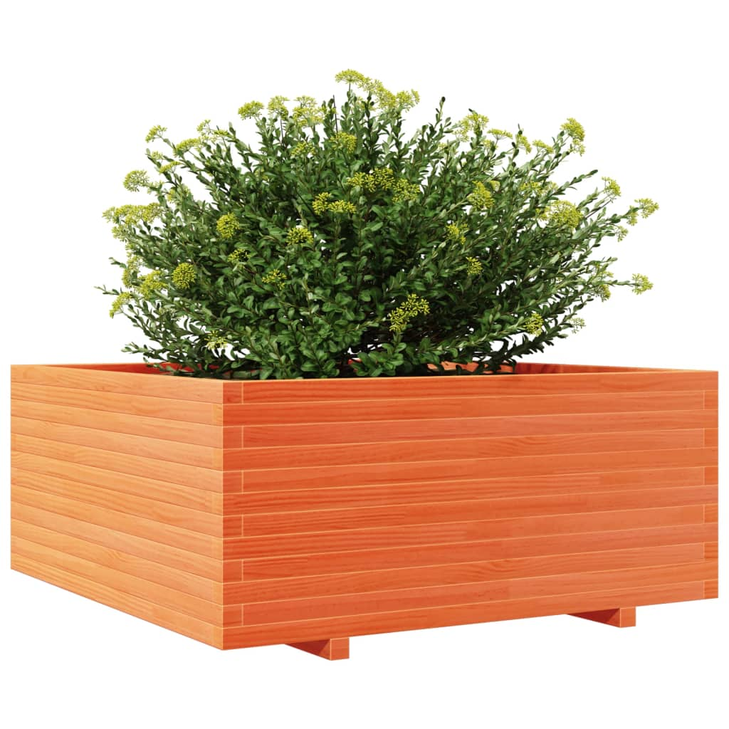 vidaXL Garden Planter Wax Brown 110x110x49.5 cm Solid Wood Pine