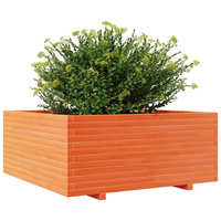 vidaXL Garden Planter Wax Brown 110x110x49.5 cm Solid Wood Pine