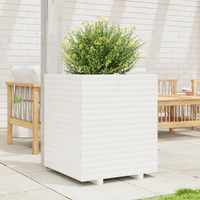 vidaXL Garden Planter White 60x60x72 cm Solid Wood Pine