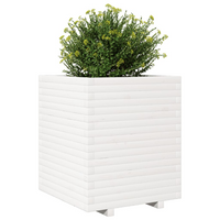 vidaXL Garden Planter White 60x60x72 cm Solid Wood Pine