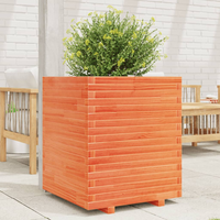 vidaXL Garden Planter Wax Brown 60x60x72 cm Solid Wood Pine