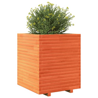 vidaXL Garden Planter Wax Brown 60x60x72 cm Solid Wood Pine