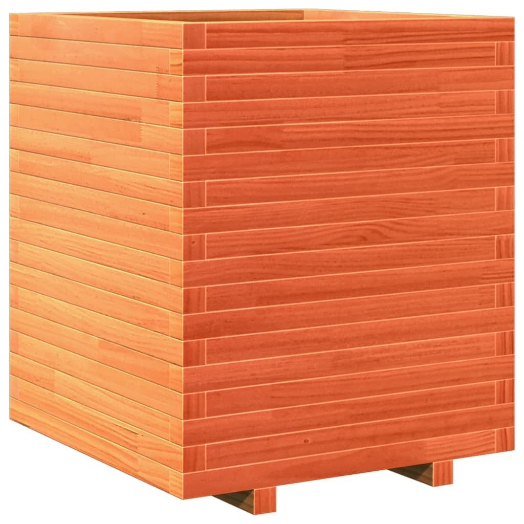 vidaXL Garden Planter Wax Brown 60x60x72 cm Solid Wood Pine