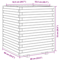 vidaXL Garden Planter Wax Brown 60x60x72 cm Solid Wood Pine