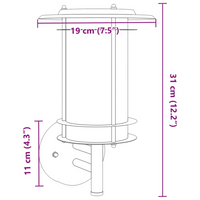 vidaXL Outdoor Wall Lights 2pcs Silver Stainless Steel